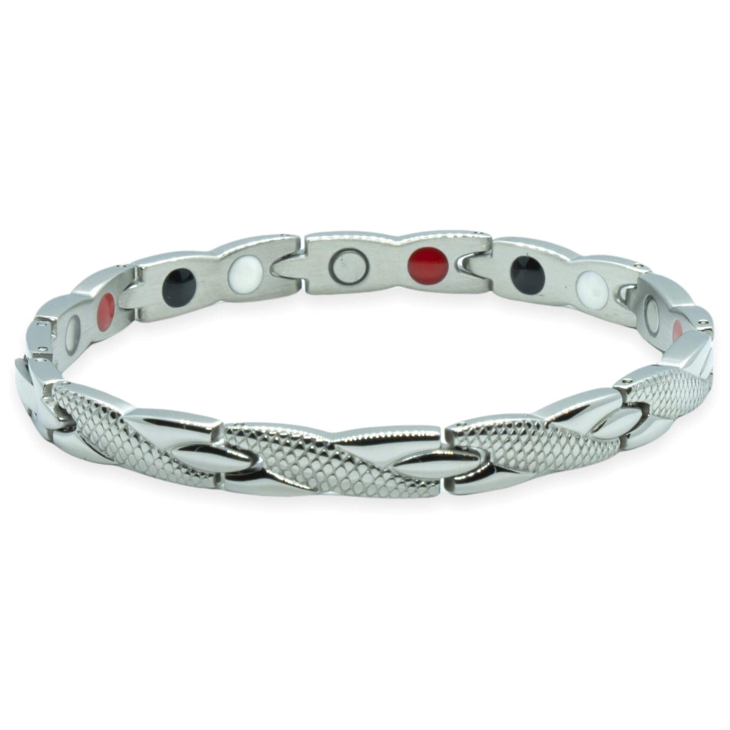 Magneet Armband - Snake Grey Metal