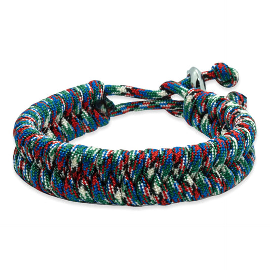 Viking Armband – Scandinavisch Gevlochten Touw (Groen/blauw/rood/wit)