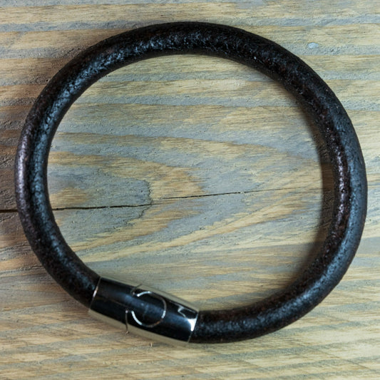 Zwart leren ronde Viking Armband – Sweden