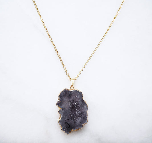 Smokey Druzy Sprinkle Necklace