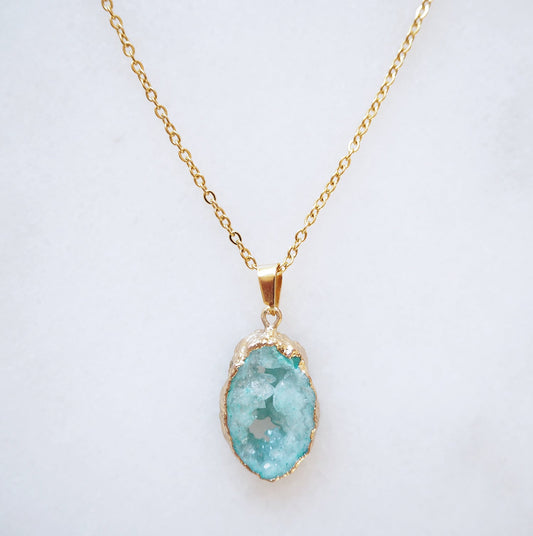 Turquoise Druzy Sprinkle Necklace (S)