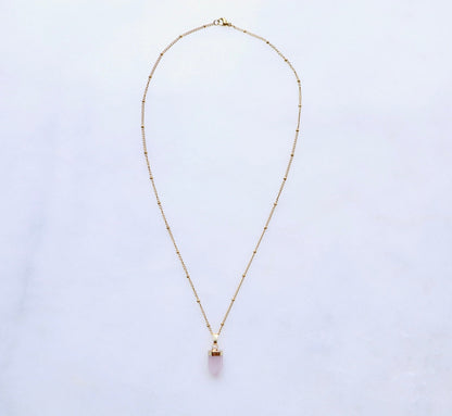 Rose Quartz Point Necklace for Love & Peace