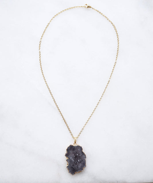 Smokey Druzy Sprinkle Necklace