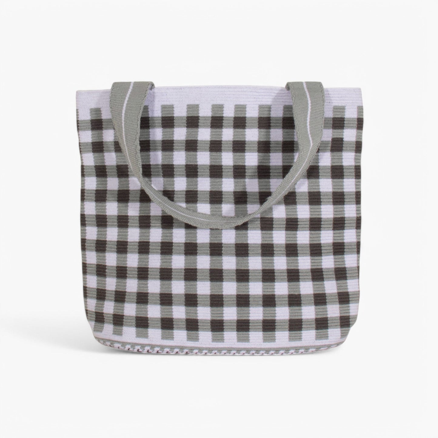 Gingham oval tote | Sterling