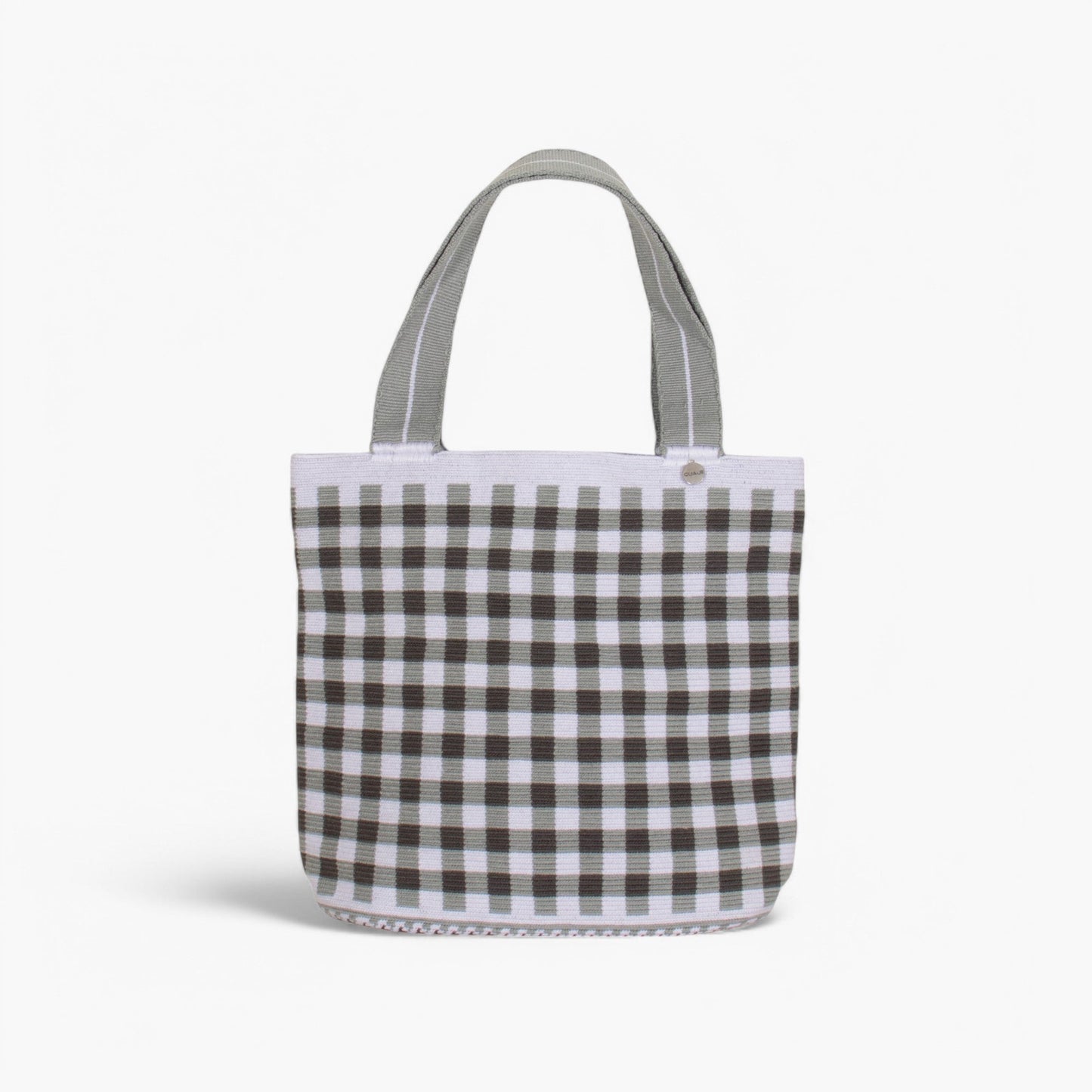 Gingham oval tote | Sterling