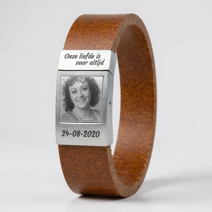 Tiger King fotoarmband – tijger leer met eigen foto