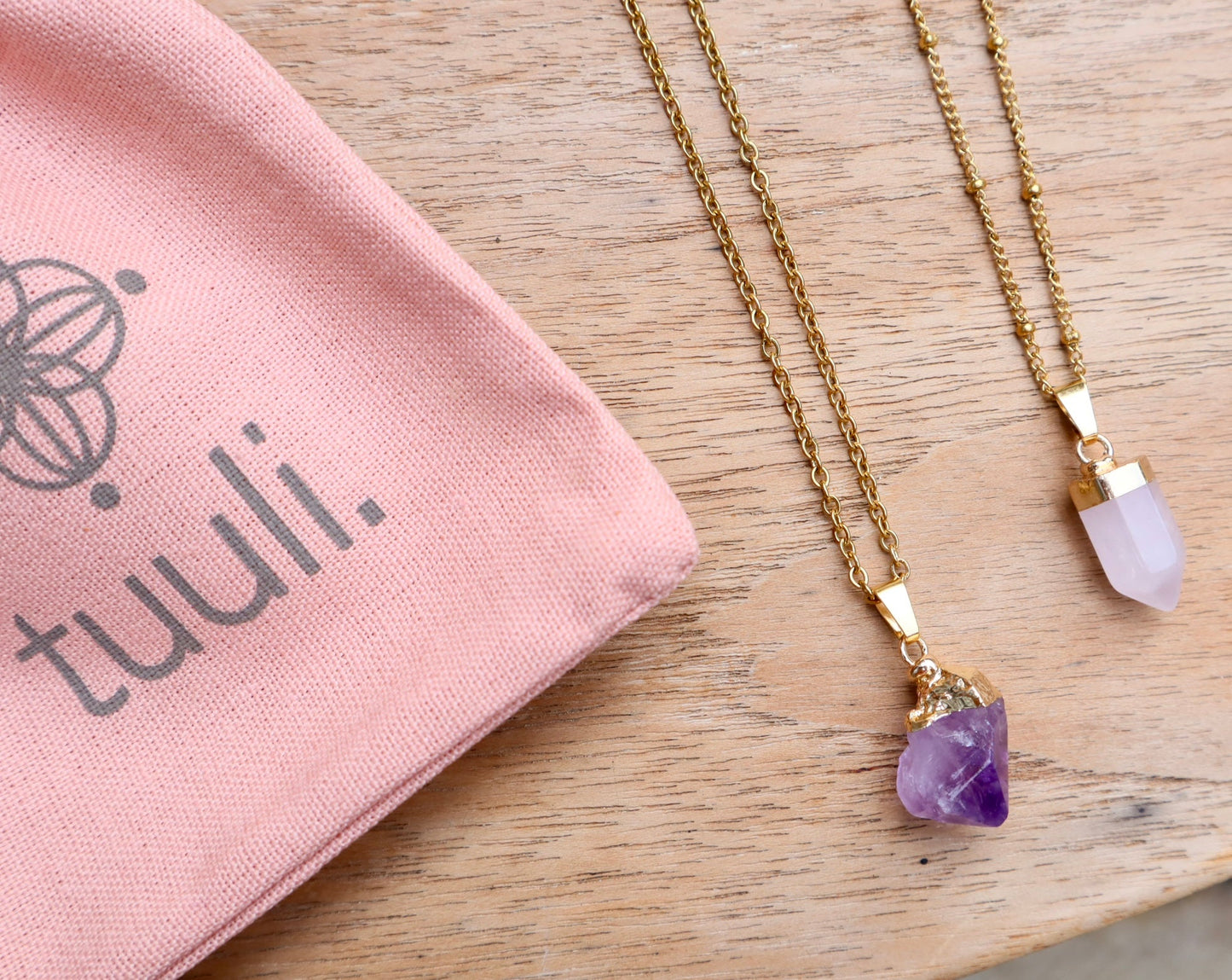 Rose Quartz Point Necklace for Love & Peace