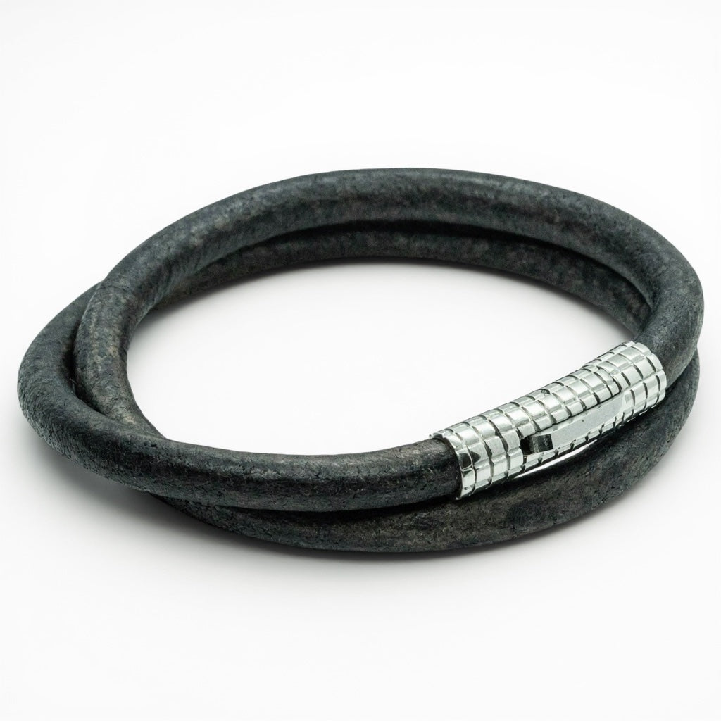 Blauw gevlochten 6mm armband | Italiaans Valiano™ leer