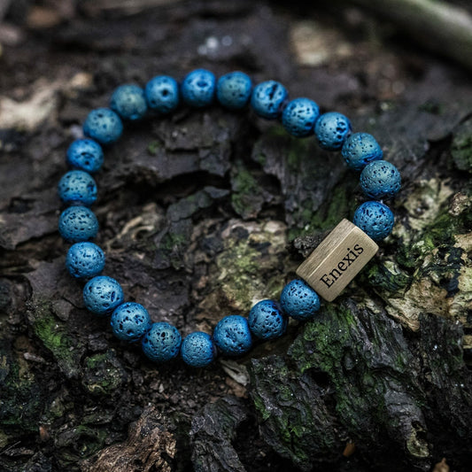 Voltage 'Electroplated Lava' blauwe kralen armband