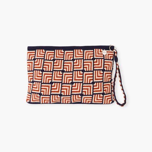 Geometric square clutch | Caramel