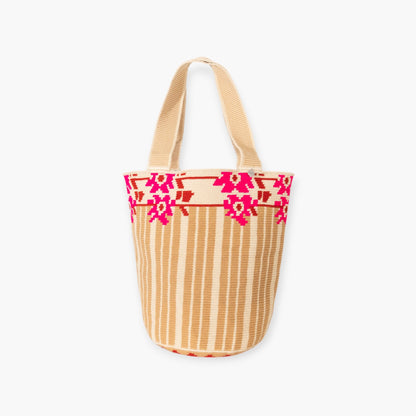 Abstract round tote L | Raspberry