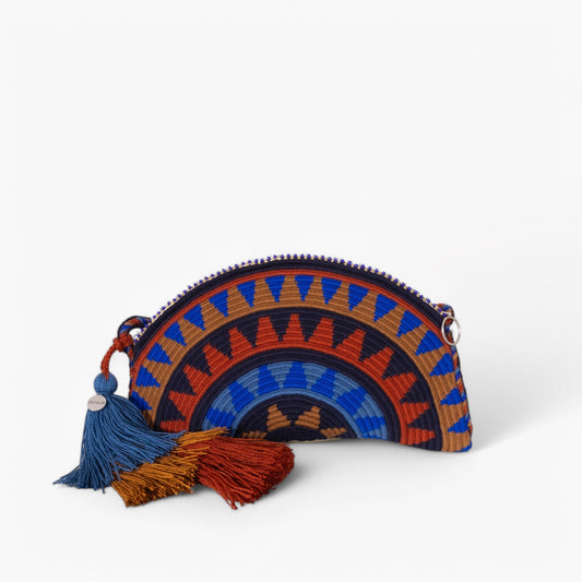 Geometric half-moon crossbody | Cobalt