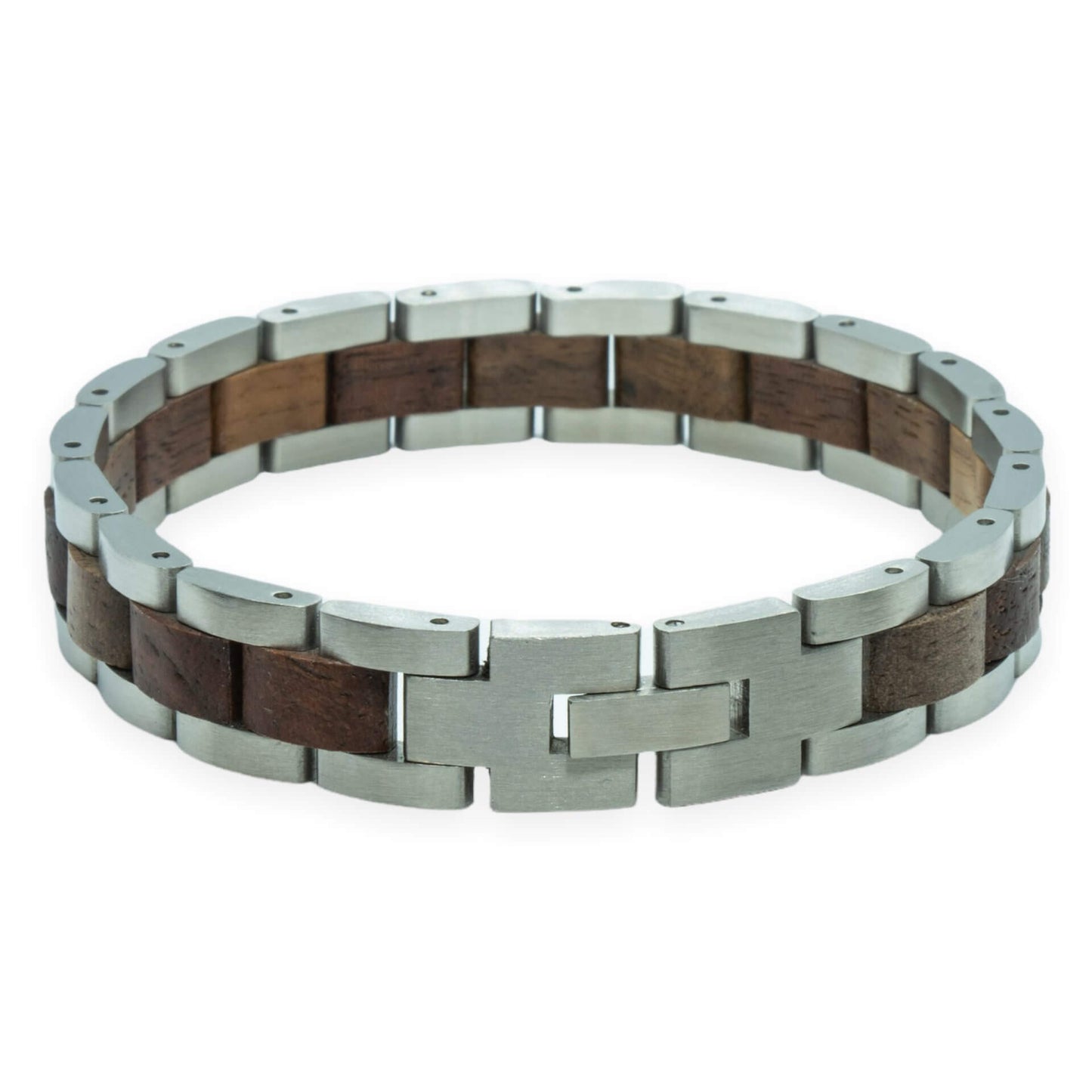 TimberWood – Mont Blanc (Walnoot + RVS) – Houten armband
