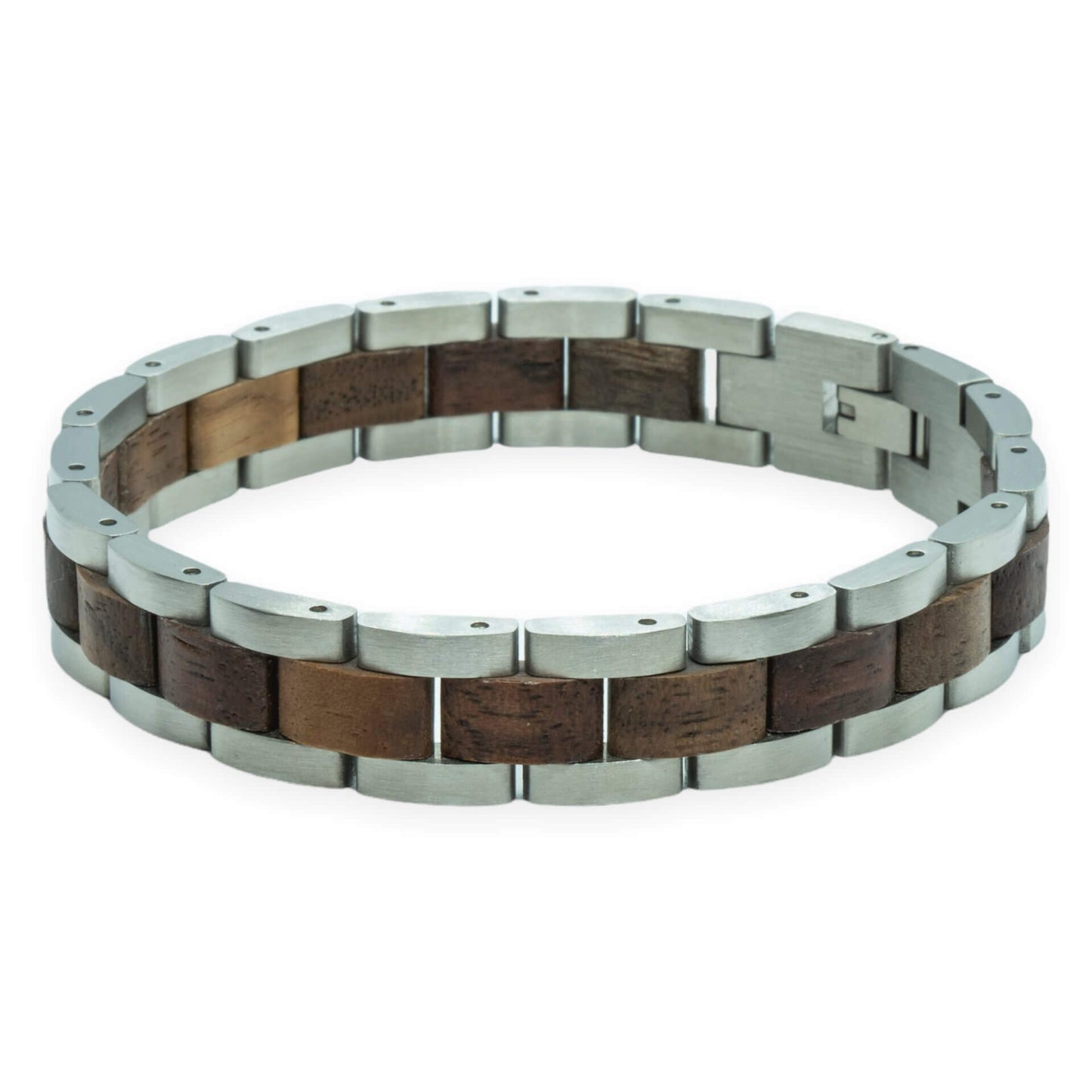 TimberWood – Mont Blanc (Walnoot + RVS) – Houten armband