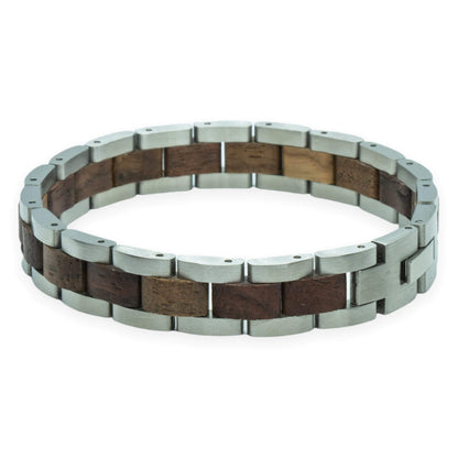 TimberWood – Mont Blanc (Walnoot + RVS) – Houten armband