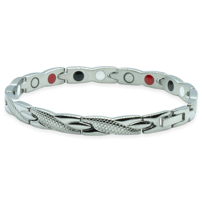 Magneet Armband - Snake Grey Metal