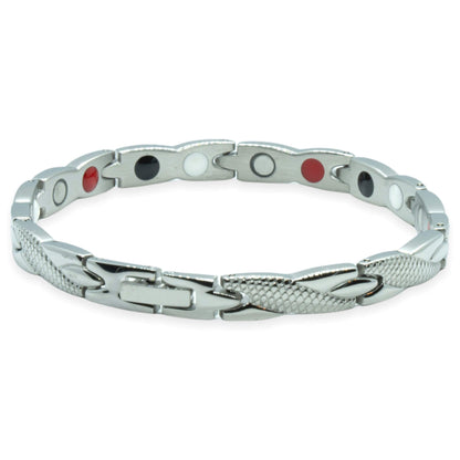 Magneet Armband - Snake Grey Metal