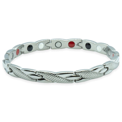 Magneet Armband - Snake Grey Metal