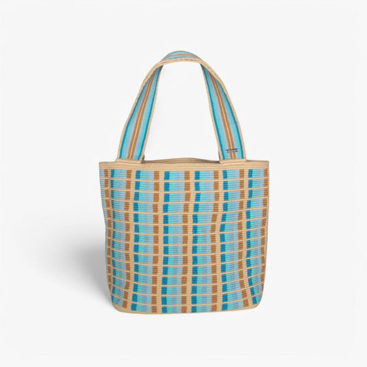 Check oval tote | Haze