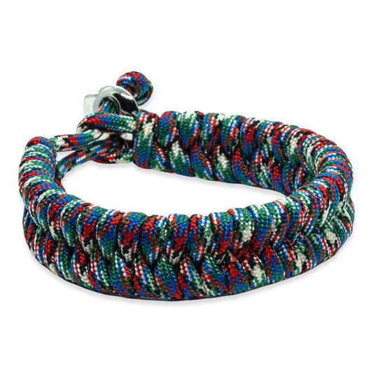 Viking Armband – Scandinavisch Gevlochten Touw (Groen/blauw/rood/wit)