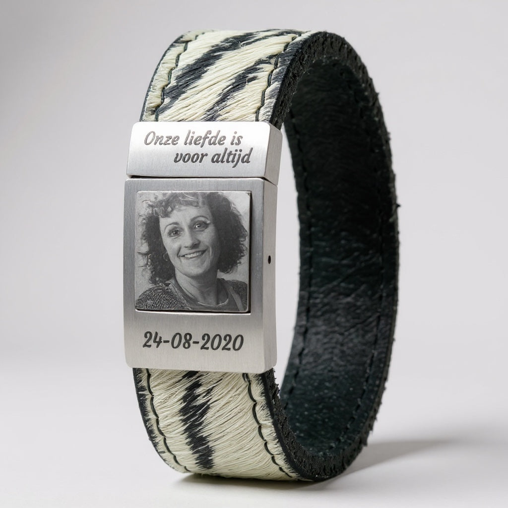 Tiger King fotoarmband – tijger leer met eigen foto