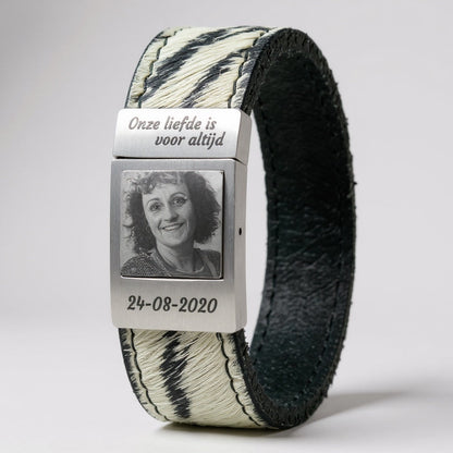 Tiger King fotoarmband – tijger leer met eigen foto