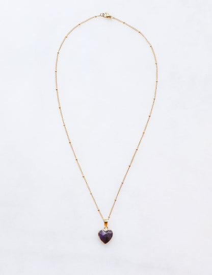 Amethyst Heart Necklace for Peace & Balance