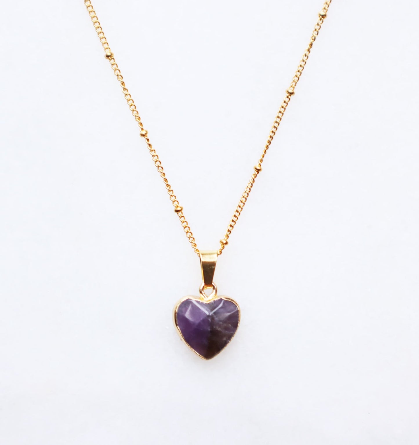 Amethyst Heart Necklace for Peace & Balance