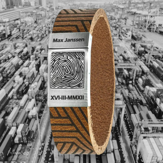 Leren vingerafdruk armband – Cargo Edition (8 leersoorten)