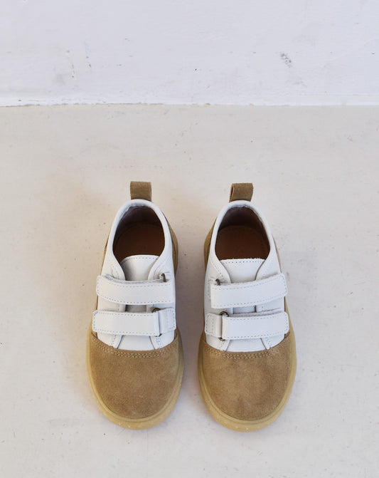 Du Loua Du Codi Velcro Sneaker Faded Kaki Suede/White Leather