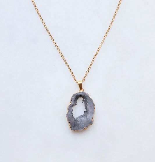 Smokey Druzy Sprinkle Necklace (S)