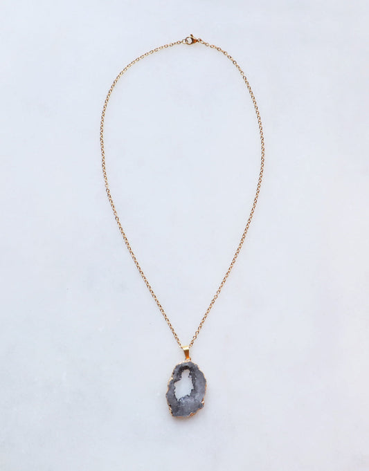 Smokey Druzy Sprinkle Necklace (S)