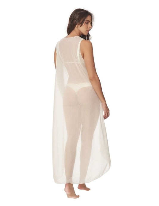 Witte Kimono Lang Strand – Luxe Cover-Up | Elegant & Luchtig