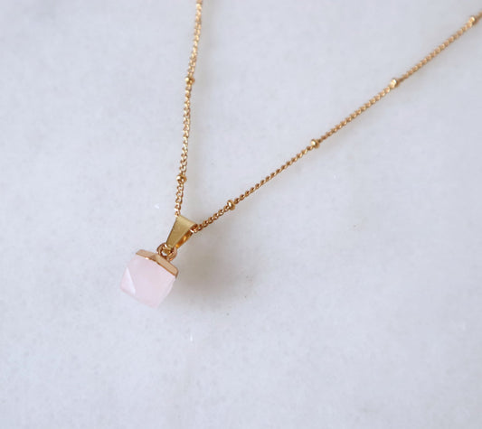 Rose Quartz Necklace for Self-love & Compassion (XS)
