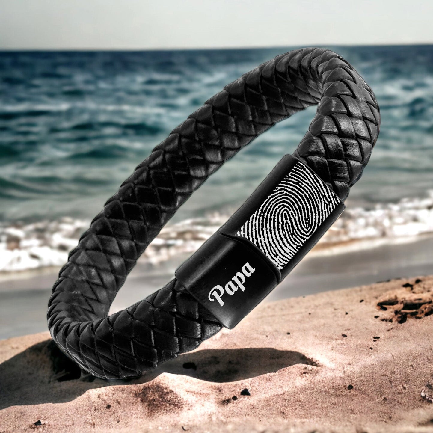 Luxe graveerbare armband - Gevlochten leer naar keuze